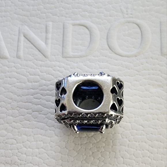 Pandora Blue Sparkling Levelled Rectangular Charm - Picture 7 of 12